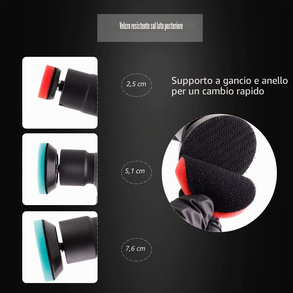SPTA Mini lucidatrice per auto a batteria, 12 V, antigraffio, killer, lucidatrice a batteria RO/DA con tampone lucidante per lucidare, levigare e pulire
