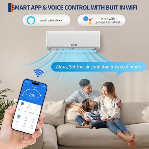 Image of Garvee 18000 BTU Mini Split AC & Heat Pump, 19 SEER2 208 /230V | Buit in WiFi, Smart Phone Control & Compatible with Alexa, Coo