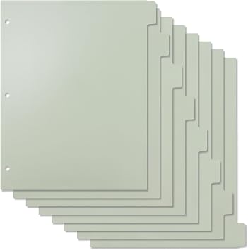 Buqoo 3 Ring Binder Dividers with 8 Writable Tabs