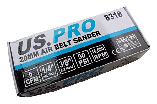 US PRO Tools 20mm Air Belt Sander with Sanding Belts 8318