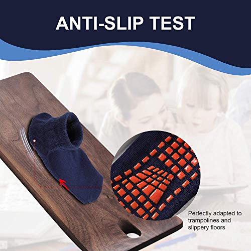 Non-slip Indoor Trampoline Socks ,Sticky Grip floor Anti-Skid Socks Yoga Rubber Bottom Breathable Cotton Socks 4Pairs