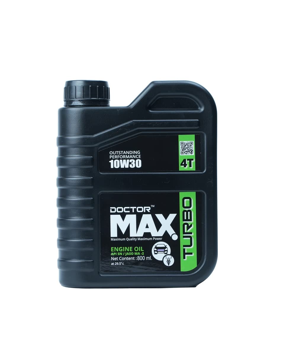 DOCTOR MAX TURBO 10W-30 API SN/JASO MA -2 4T Semi-Synthetic Engine Oil for Petrol | Engine Oil for Two Wheeler | Engine Oil for Gearless Scooter- Scooty, Activa - Up to 3500 KMS (800 ml)