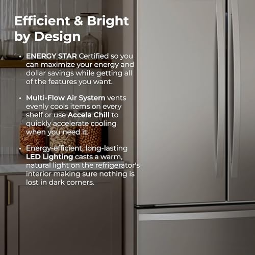 Kenmore 36" French Door Refrigerator with Freezer - Accela Chill, Adjustable Shelving, Humidity Controlled Crispers, ENERGY STAR Certified, 20.3 cu. ft. Capacity, Fingerprint Resistant Stainless Steel on Fridge.com