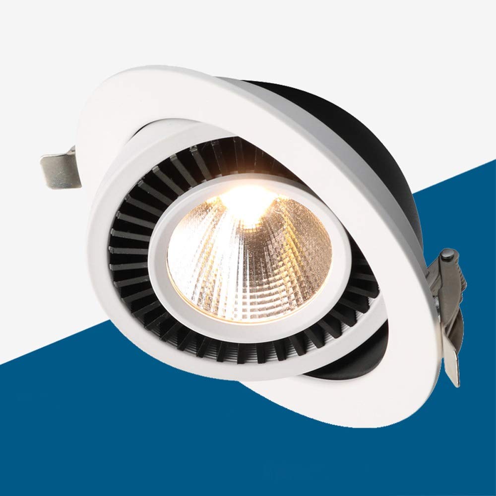 YXLMAONY Work Light 15W Rotatable LED Spotlight Recessed Ceiling Downlight, 3000K White Round Panel Wash Wall Lamp, Fire Rated Energy Saving Downlighters, Bathroom Bedroom Decoration Lighting Fixtures