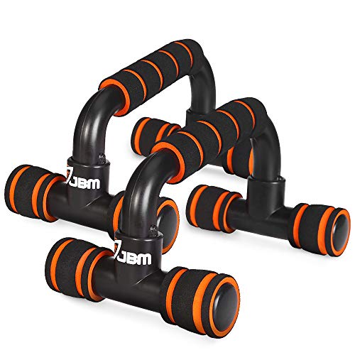 JBM Perfect Muscle Push up Pushup Bars Stands Handles Aid Equipment for Men and Women Pushups Pushup Push-up Workout Pairs of Slip-Resistant Polypropylene Push up Exercise (Black Orange)