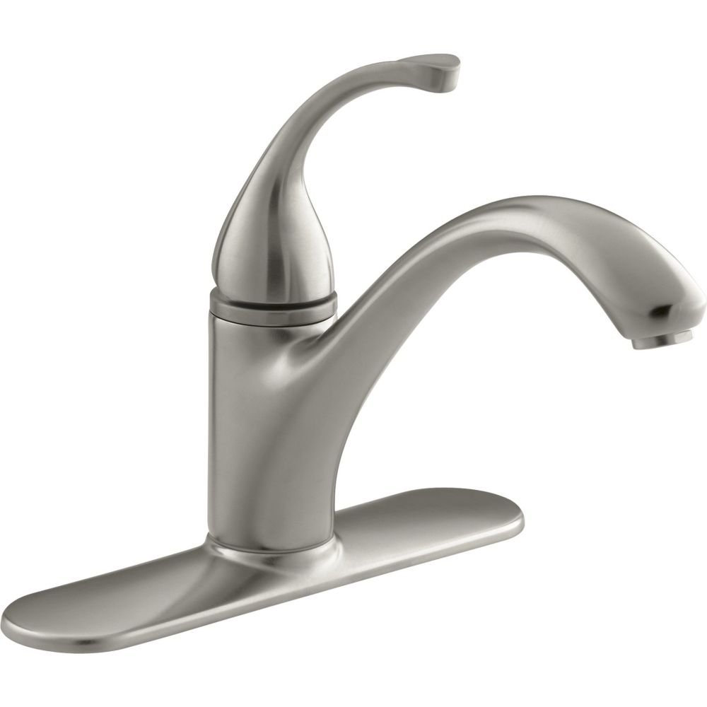KOHLER 10411-BN Forté(R) 3-Hole Sink 9-1/16" spout Kitchen Faucet, Vibrant Brushed Nickel