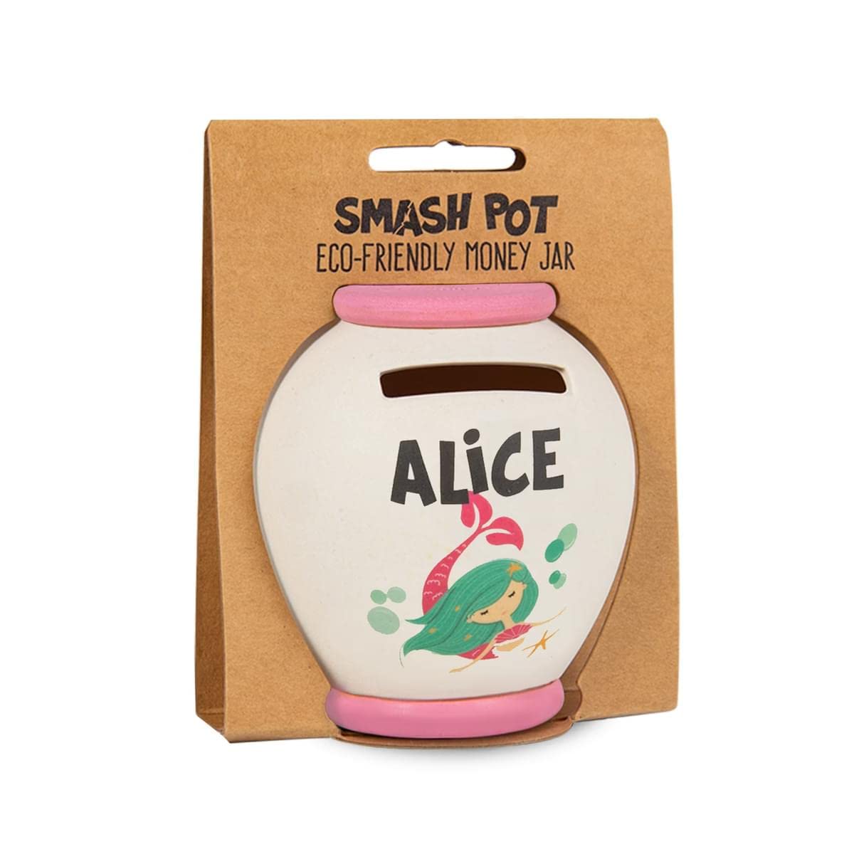 History & Heraldry Personalised Bamboo Smash Pot Money box (Alice)