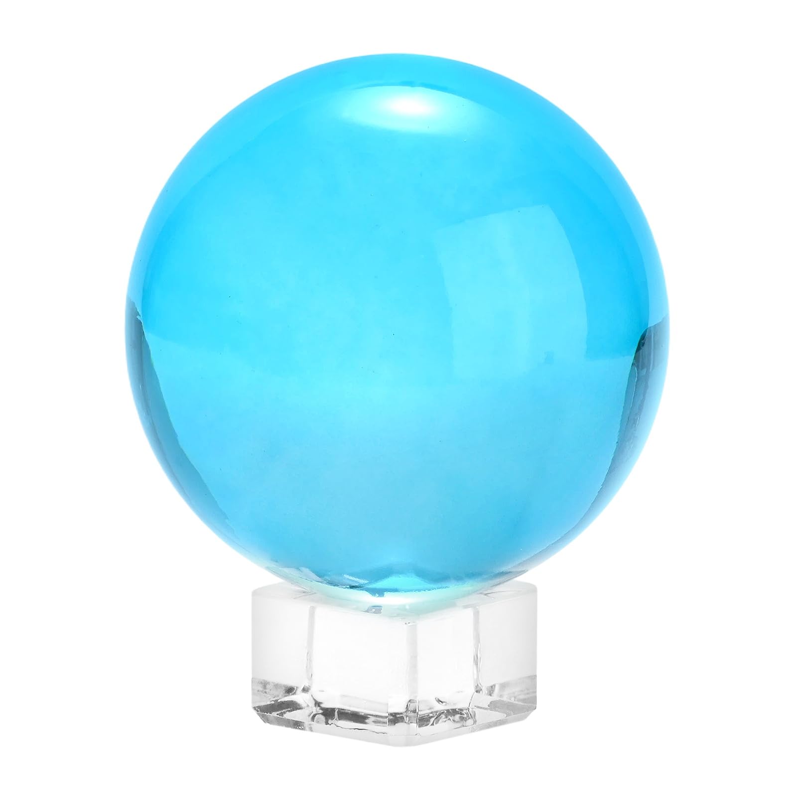 M METERXITY 60mm/2.4 Inch K5 Crystal Glass Ball with Stand Solid Crystal Ball Sphere Ornament for Home/Office/Photography/Magic [Lake Blue]