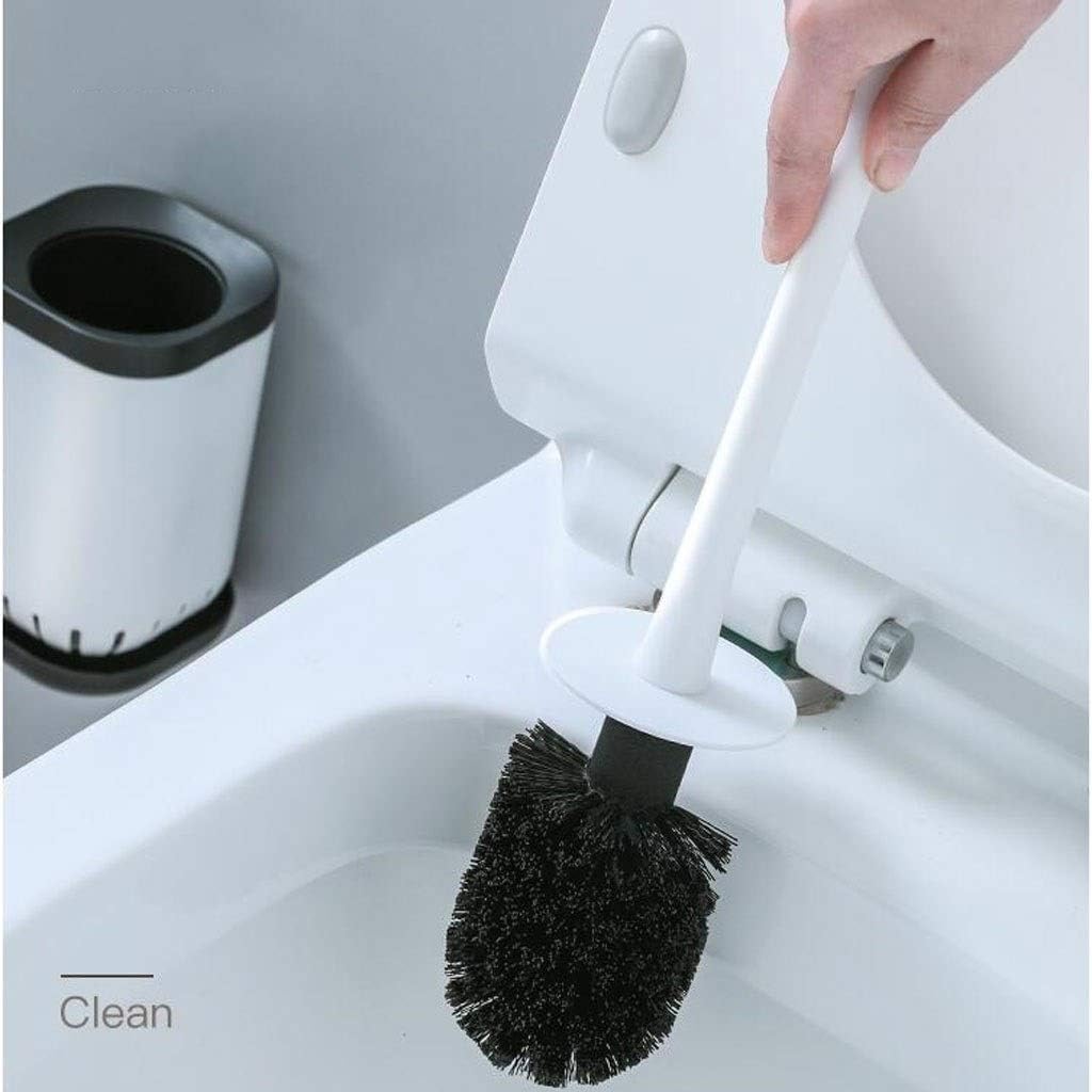 Escobillero de Pared con Mango Largo: Herramienta Esencial para la Limpieza del baño. Diseño Compacto, Ideal para un fácil Mantenimiento e higiene del Inodoro (Color A).