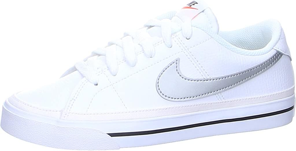 Nike Women's Court Legacy White/Metallic Silver-Black Leather Sneaker  (CU4149-103): Buy Online at Best Price in UAE - Amazon.ae