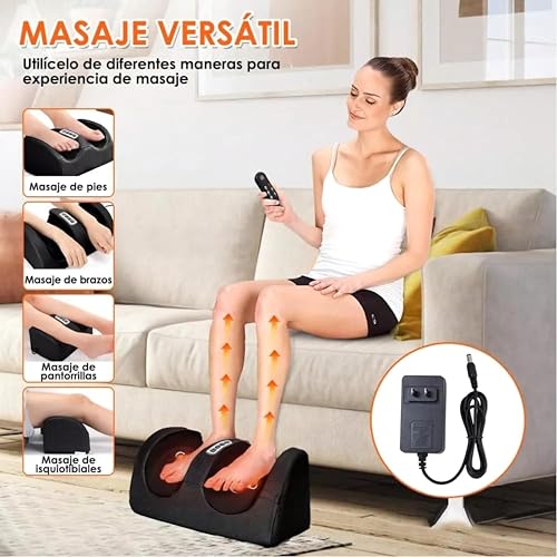 Image of Foot Massager Machine with Heat Therapy | 3D Deep Kneading Roller | Adjustable Intensity | Silent Operation | Foot & Calf Pain Relief Massager