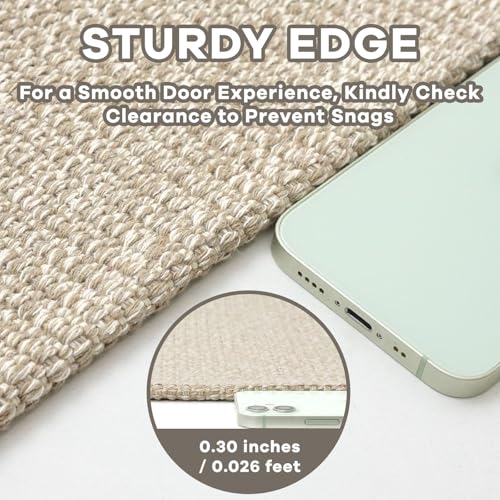 EARTHALL Washable Entryway Rug, Non Slip Area Rug, 3x5 Ft, Sand/Beige | Washable Braided Mudroom Rug, Non Slip Rubber Dot Backed, For Kitchen, Foyer,