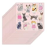 Boston International IHR 3-Ply Paper Napkins, 20-Count Cocktail Size, Cupcakes Cat