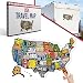 RV State Sticker Travel Map - 11" x 17" - USA States Visited Decal - United States License Plate Non Magnet Road Trip Window Stickers - Trailer Supplies & Accessories - Exterior or Interior Motorhome