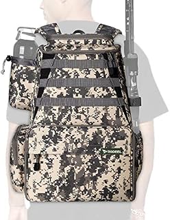 Rodeel Fishing Tackle Backpack, 2 Fishing Rod Holders, Large Storage, Water Resistant