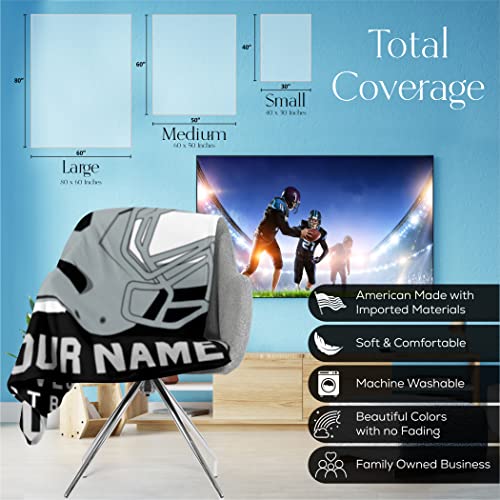 Personalized Football Throw Blanket for Kids and Adults | Warm and Soft Plush | American Football Custom Fan Gift with Helmet Number, Name, City, and Team Colors (50x60 Fleece - Las Vegas) - Image 6