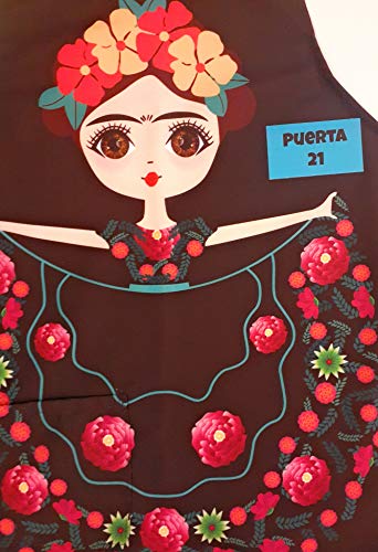 Apron In Black Mexican Artist Cotton With Helpful Pockets/Delantal Mandil Mexicanos Para Mujer De Cocina Mexican Apron Delantales De Cocina Para Mujer/Mandiles #TOP3