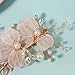 Light Rose Gold Wedding Hair Clip for Brides Wedding Hair Pieces Rhinestone Bridal Hair Pin Handmade Flower Clip for Women Hair Accessories for Bridesmaids