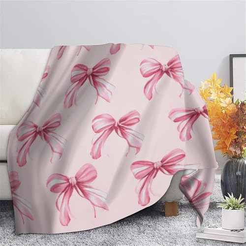 Couverture 3D Imprimé Rose Rubans Plaid Microfibre Lavable 150x200 - 5