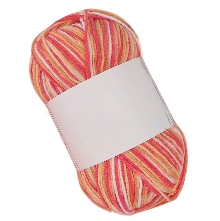 Fil coton au lait 3 fils pour crochet avec teinture espace effet multicolore régulier