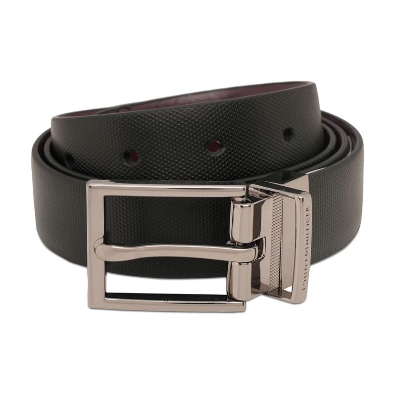 Men's GLEBE Reversible Leather Belt | Red Dual-Sided Strap with Metal Buckle |-image-27