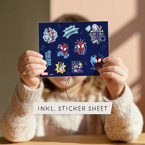 PRINTHOUSE Spidey Freundebuch Kindergarten Junge Inkl. Sticker - Offiziell Lizensiertes Marvel Produkt - Freundschaftsbuch Kindergarten Freundebuch Jungs Meine Kindergartenfreunde Buch DinA5