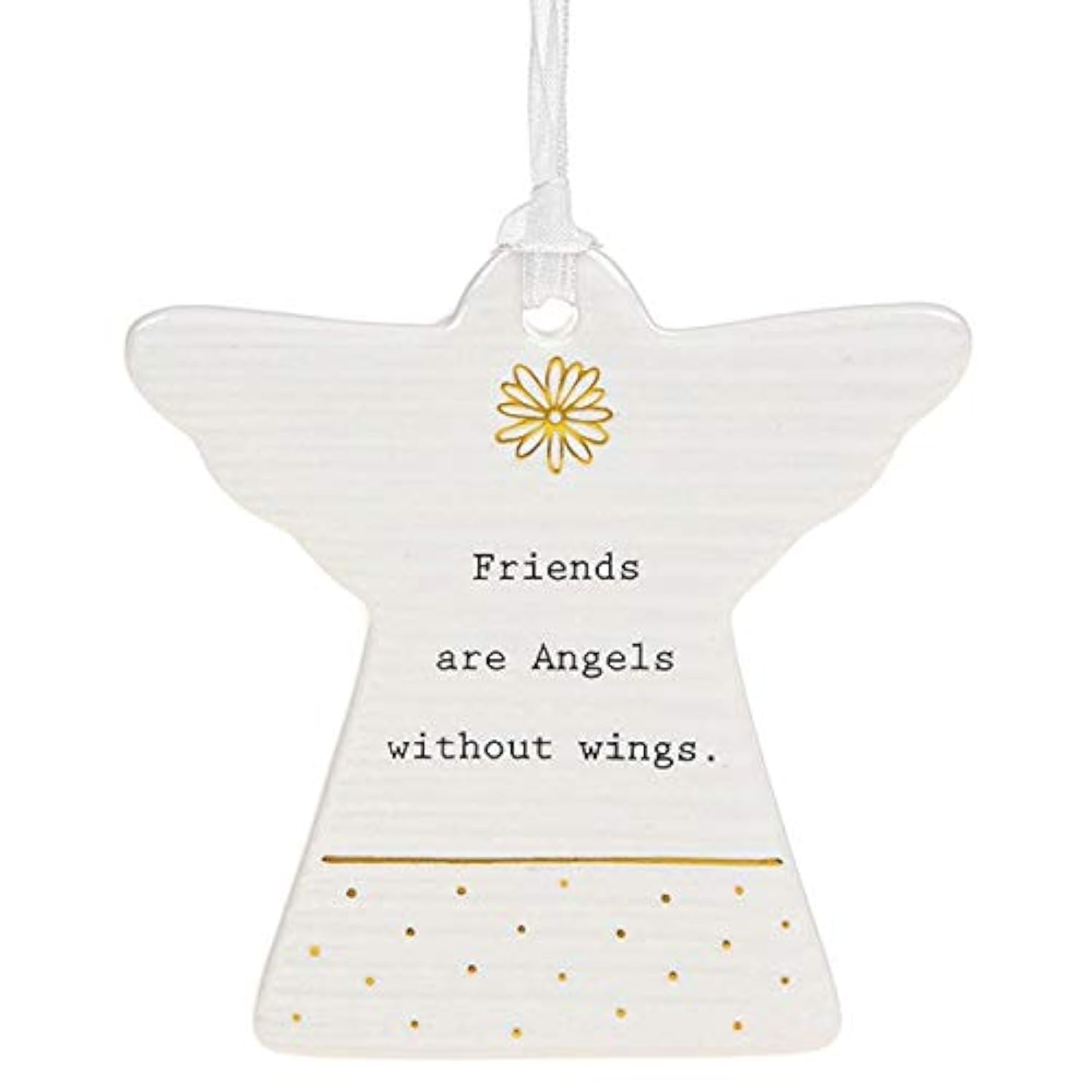 Joe Davies Black, Gold Thoughtful Words Friends Are Angels Ceramic Angel Shaped Plaque Gift Idea