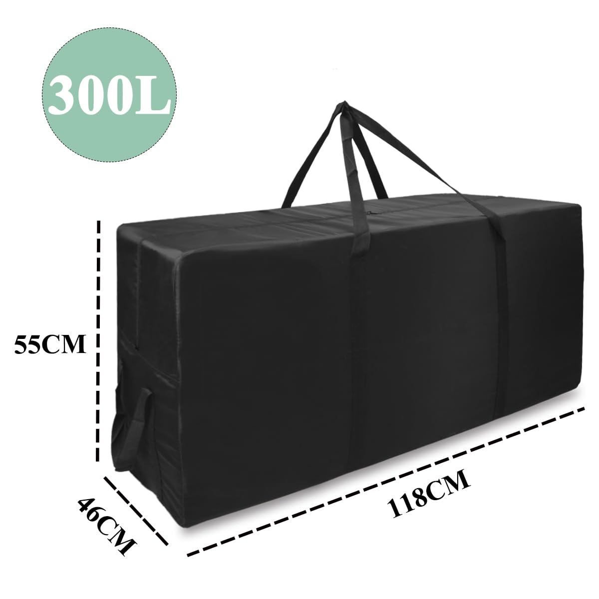 2 szt. Torba na poduszki ogrodowe 300 l, 118 x 55 x 46 cm, torby | Zewnętrzna torba do przechowywania, torba na poduszki, duża torba transportowa, z uchwytem