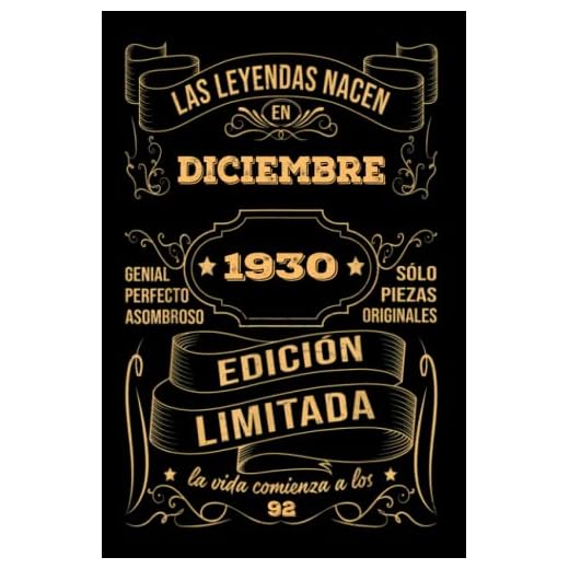 Cumpleaños Vintage Leyendas Nacen en Diciembre 1930: Regalo de 92 cumpleaños para mujeres y hombres, regalo de 92 cumpleaños para él/ella, Cuaderno Diario | regalos de Diciembre