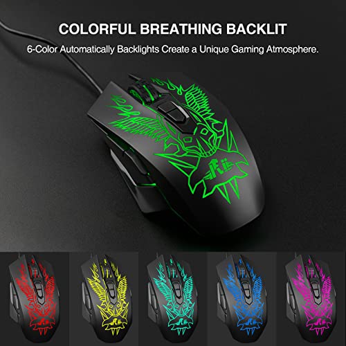 Rii Wired Gaming Mouse,Ergonomic Optical Mice With Rgb Backlit,6 Programmable Buttons,1200 To 12800 High-Precision Adjustable Dpi,Ergonomic Pc Gaming Mouse For Windows Pc Laptop Gamers(Black) … #TOP2