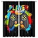 LIZIMI Gamepad Curtains Game Blackout Window Curtain,Colorful Video Gamer Gamepad for for Kids Boys Girls Nursery Bedroom Games Room Window Drapes,2 Panel W63 xL72
