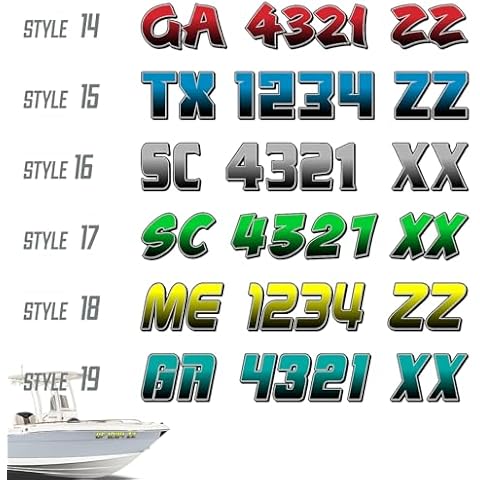 Boat Registration Numbers and Letters Decals 2 Pack X2 GRB Cover