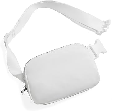 Belt Bag for Women Fanny Pack Crossbody Bags for Women Fashion Waist Packs with Adjustable Strap Gifts for Teenage Girls Women Men White