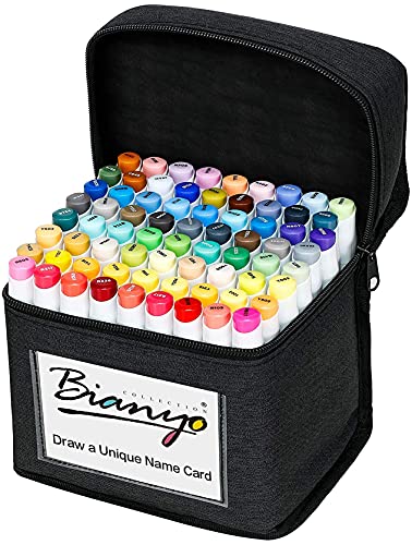 Bianyo 72pcs twin tip sketch marker pens set for artist…
