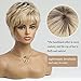 HAIRCUBE Short Ombre Blonde 100% Human Hair Wigs for Women,Pixie Cut Curly Wig With Bang Glueless Wigs Natural Daily Use