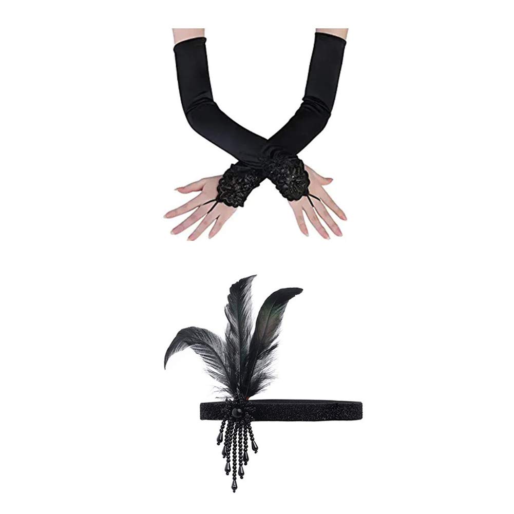 OBEEII Robes de Cocktail Soirée Femme Gatsby Année 1920 Robe Robe Flapper Frangée Costume V Cou Paillette Robe Fête Bal Latine Soirée Art Déco