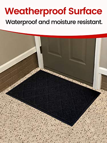 SlipToGrip Universal Door Mat – Plaid Design Size 35” x 23” – Anti Slip, Durable & Washable – Duraloop Mesh Entrance Outdoor & Indoor Welcome Mat – Dirt and Dust Absorber