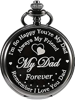 Pocket Watch Engraved Gifts with Gift Box, Christmas Birthday Fathers Day Gift