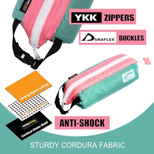 Image of Rough Enough Large Pencil Case Pen Pouch Bag School Art Supplies Sturdy Cordura Fabric for Girls Kids Adults
