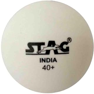 Stag Iconic High Performance 40+mm Seam Table Tennis Balls for Training, Tournaments and Recreational Play, Durable for Indoor/Outdoor Game, Pack of 6, White