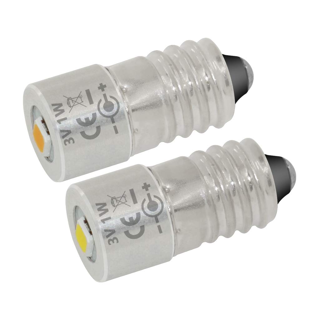 Ruiandsion E10 LED Bulb 12V E10 Base Socket Yellow Replace Torch Flashlight Bulbs,Non-Polarity 10pcs - Foto 5