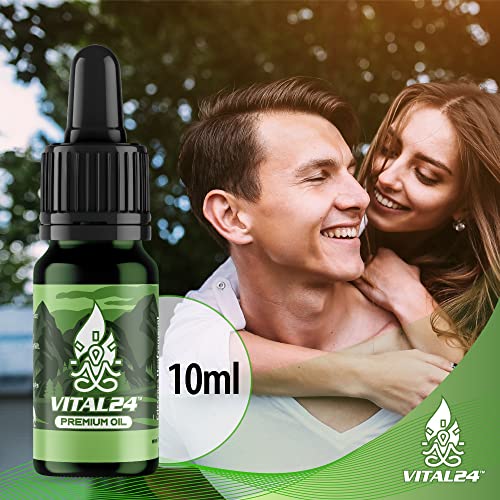 VITAL24 - Premium Nr. 40 mit 10ML (250 Tropfen) extra starkes und hochdosiertes Hanfsamenöl - Vital Hanfsamenöl - 100% Natur - Hanftropfen mit Omega 3-6-9
