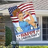 Drapeau des États-Unis pour la fête du travail - Double face - Décoration de maison - 32 x 48 cm