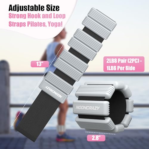 Image of Pilates Wrist Ankle Weights for Women, Wearable Strong Arm & Leg Weights Set of 2(1 lb /2.2 lbs Each), Adjustable Ankle Weights for Walking, Yoga, Dance, Barre, Gym