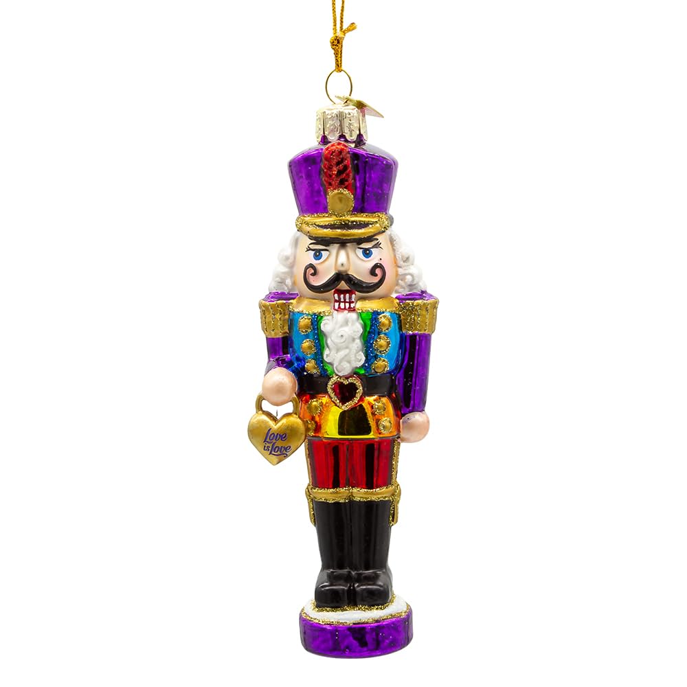 Nobel Gems Glass Ornaments - Glass Pride Nutcracker Ornament