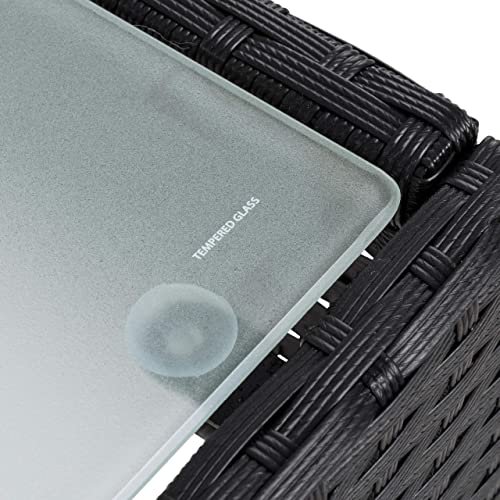 ESTEXO Polyrattan Beistelltisch Rattan Tisch Gartentisch Balkontisch Loungetisch Möbel (Schwarz) – Bild 4
