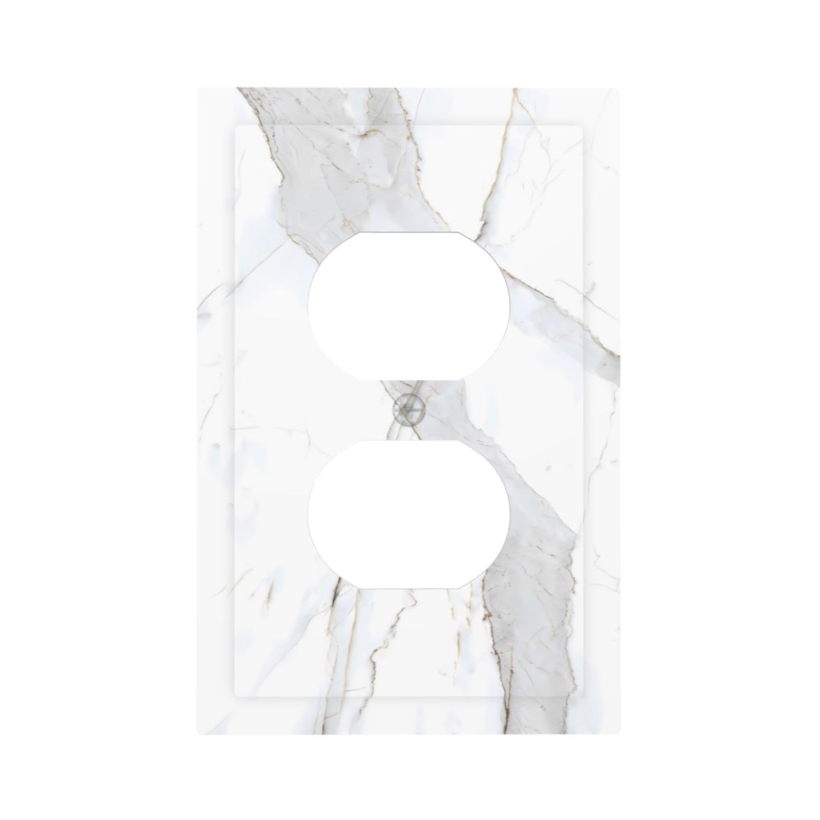 LWDZLHD White Marble Outlet Covers Decorative Light Switch Cover Wall Plate Electrical Faceplate for Bathroom Bedroom Kitchen 5" x 3"
