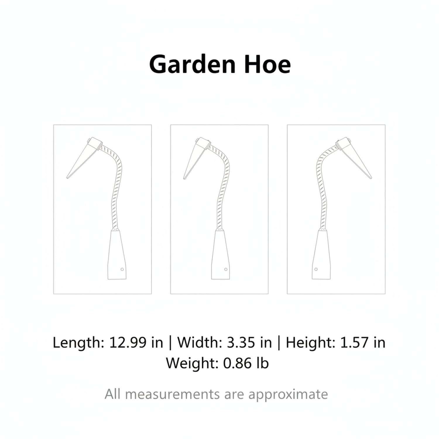 Motyka ogrodowa ze stali manganowej i trzonkiem drewnianym do uprawy gleby