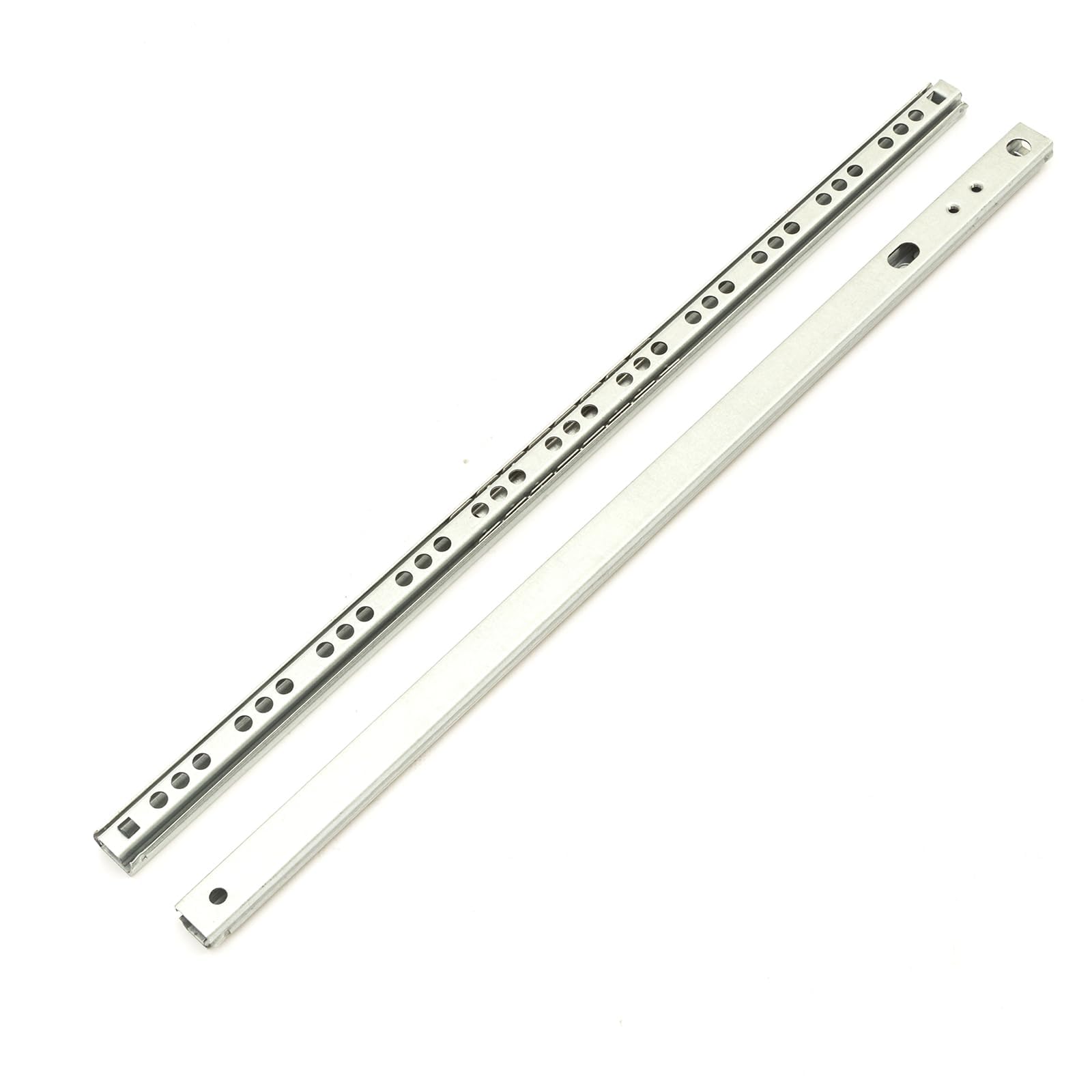 1 Pair 375mm x 17mm Drawer Runners Slides Load Capacity 10 kg / 22 lbs Cabinet Ball Bearings Grooved Slides Kitchen Bedroom Cupboard Draws Galvanised Steel