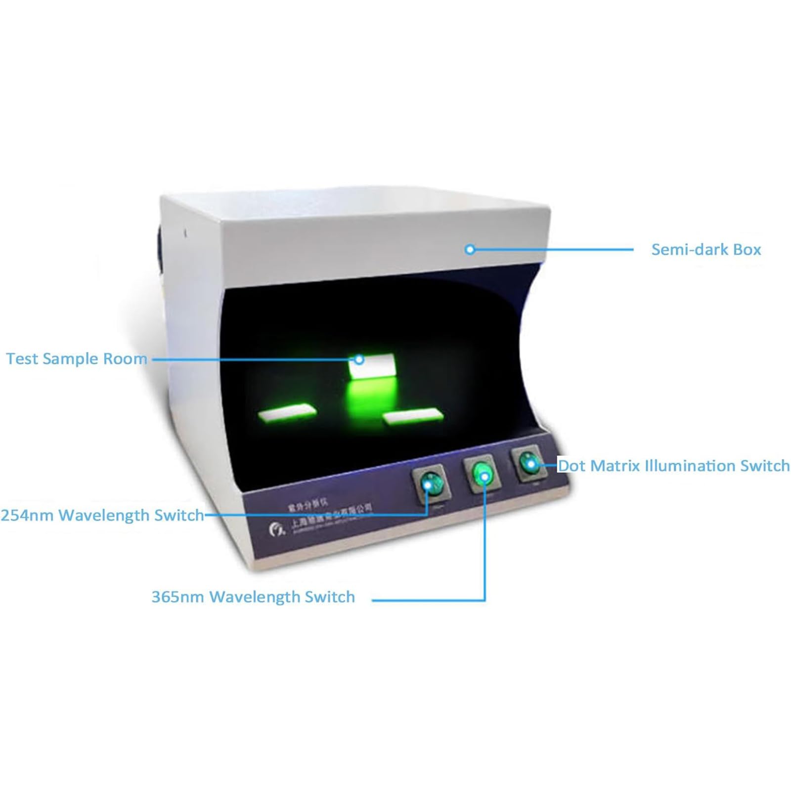 Analizzatore ultravioletto UV, rilevatore di fluorescenza da laboratorio, lunghezza d'onda 254 nm/365 nm, filtro UV 200 x 80 mm per ricerca scientifica, applicazioni chimiche